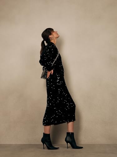 VERO MODA Women's Fit and Flare High-Rise Black Skirt