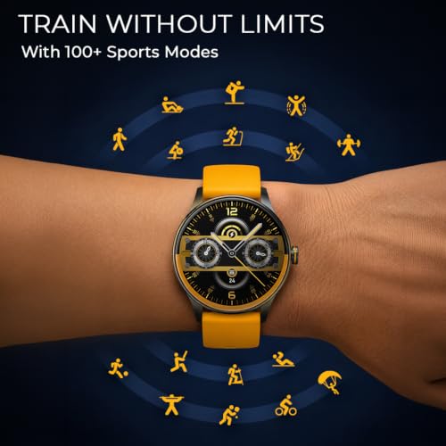Fastrack Smart Jupiter R3 Pro with 1.43" AMOLED Round Display, BT Calling, Heart Rate, REM Sleep & Stress Tracking, IP68, Functional, AI Assitant, Hydration Alert Smart Watch for Men & Women - Black