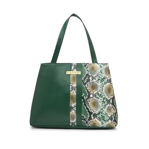 Caprese Molly Medium Satchel Bag for Women with Adjustable & Detachable Strap | Multiple Compartments | Versatile Shoulder, Crossbody & Handheld Bag for Work, Travel, and Everyday Use (Olive Green)