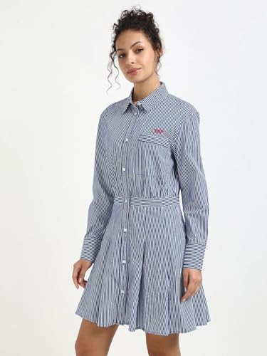 Cotton Spread Collar Shirt Dress
