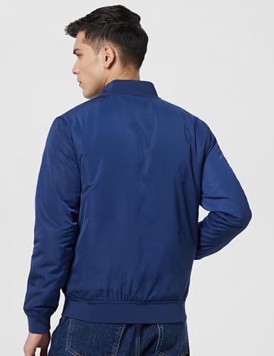 U.S. Polo Assn. Denim Co. Men Polyester Standard Length A-Line Coat (UDJCK1363_Blue, Medium