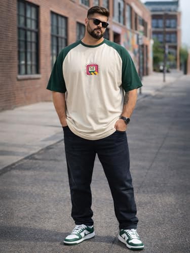 Veirdo Men’s Pure Cotton Half Sleeve Plus Size Graphic Printed T-Shirt, Stylish Comfortable & Durable Tees, Sizes: 3XL to 5XL (PS_VR_OTW_SW_BB_4XL)