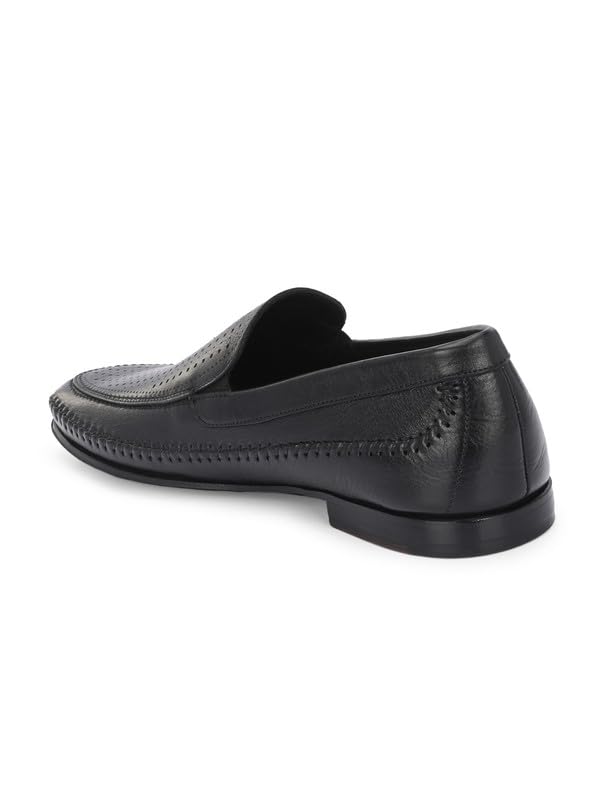 HITZ Men's Black Leather Formal Slip On Shoes - UK 7