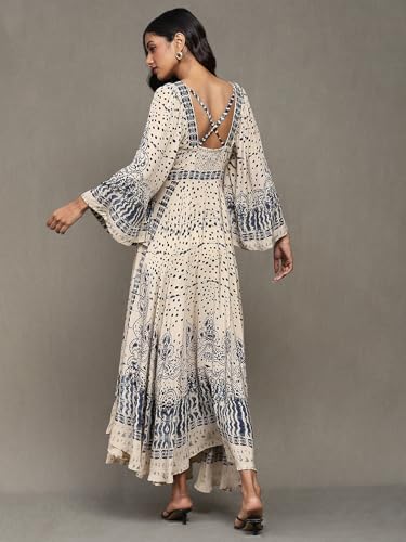 Ritu Kumar Beige Printed Dress