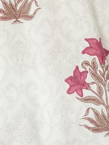 Max Women Floral Print Straight Kurta(White_L)