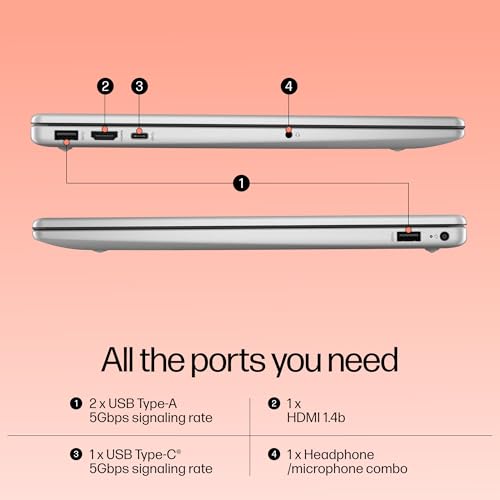 HP 15, 13th Gen Intel Core i5-1334U Laptop (16GB DDR4, 512GB SSD) Anti-Glare, 15.6"/39.6cm, FHD, Win 11, MS Office 21, Silver, 1.59kg, Intel Iris Xe Graphics, 1080p FHD Camera, Backlit KB, fd0221TU