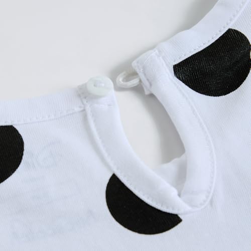 Hopscotch Girls Daisy Polka Dot Sequined T-Shirt in White Color for Age (7-8 Years)