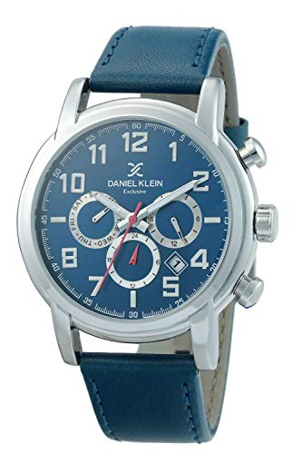 Daniel Klein Leather Analog Blue Dial Men's Watch-DK.1.12361-2