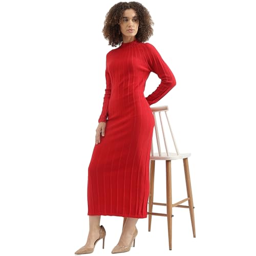 UNITED COLORS OF BENETTON High Neck Textured Dress (Size: XL)-24A1SOLVS709I015