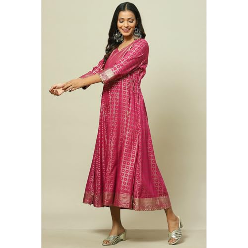 Rangriti Women Magenta Liva Kalidar Dress_42