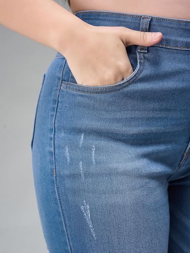 Miss Chase A+ Women's Skinny High Rise Clean Look Regular Stretchable Denim Jeans (APAW18DEN02-79-329-40, Steel Blue, 40)