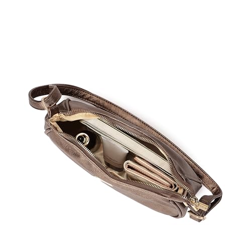 Fastrack Shimary-Toned Textured Sling Bag for Women, Girls and Ladies | Adjustable Sling Straps with Zipper Closure | Ladies Purse Handbag | Slings for Casual Carry