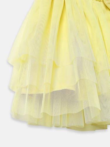 nauti nati Girl's Polyester A-Line Knee-Length Casual Dress (NNNGTW060066CW2_Yellow