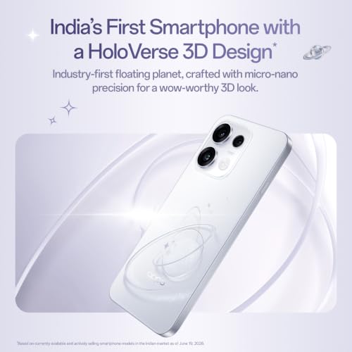 Oppo Reno16c 5G (Starry White, 12GB, 256GB) | 3D Design | 50MP 3.5X Telephoto Camera | 4K Video | AI Remix Collage | 7000mAh 80W SUPERVOOC | ColorOS 16 | IP69K | Dimensity 7300