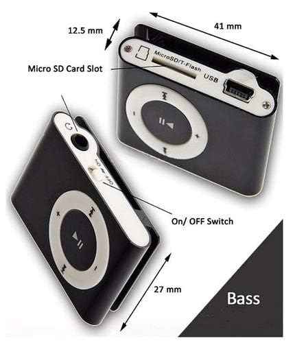 King Shine Portable Mini Metal Clip MP3 Player Sport Music Player with SD/TF Card Slot (Random Color Memory Card Not Included