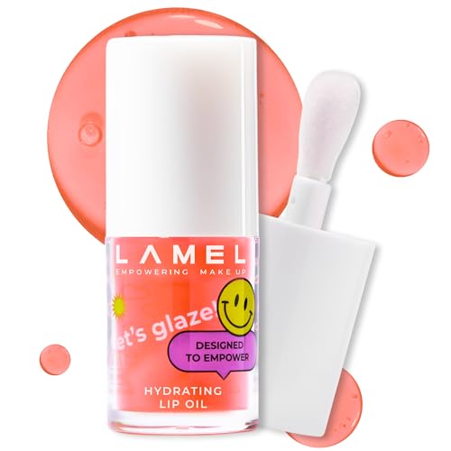 Lamel Let's Glaze Hydrating Lip Oil - Strawberry jam | High shine, Lightweight | Non sticky Juicy Tint | Lip Oil for Pigmented Lips | 4ml