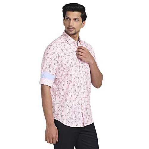Color Plus Men's Full Sleeve Tailored Fit Medium Red Casual Shirt