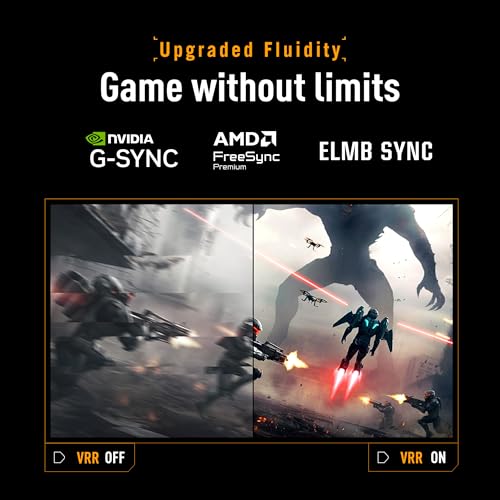 ASUS TUF Gaming Series 5 23.8” 1080P Monitor (VG249QML5A) - Fast-IPS, 240Hz, 0.3ms, G-SYNC Compatible, FreeSync Premium, 99% sRGB, Height Adjustable, DisplayWidget, Gaming AI, 3 yr Warranty