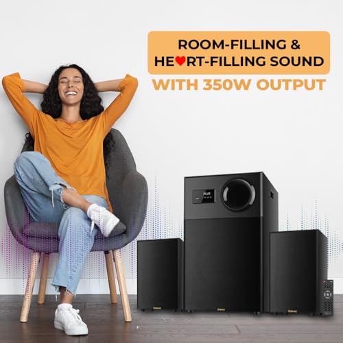 OBAGE Newly Launched Ultra Ultimate 350W 2.1 Home Theatre System with Powered Non Pressed Subwoofer, HDMI ARC, Optical in, Bluetooth V5.3, USB