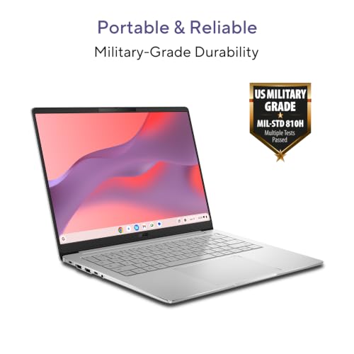ASUS Chromebook CM1405 (2026), Smartchoice, MediaTek Kompanio 540 Processor, 4GB RAM, 128GB SSD, FHD, 14"(35.5 cm), 60Hz, Chrome OS, Pure Grey, 1.37 Kg, CM1405CM4A-S60101, Thin & Light Laptop