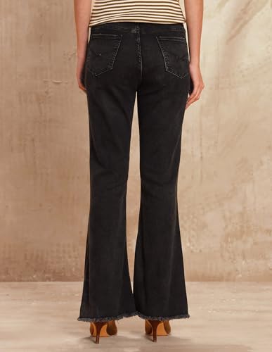 U.S. POLO ASSN. Women High Rise Flared Fit Jeans (UWAW25JEN388_Dark Grey_28)