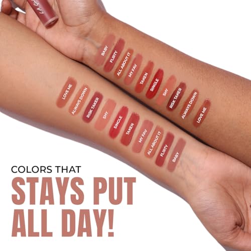 L.A. Girl Lip Haze Soft Matte Liquid Lipstick(Flirty), 3ml – Lightweight, Long-Lasting & Non-Drying Formula | Velvet Finish Multipurpose Lip & Cheek Tint for Indian Skin Tones