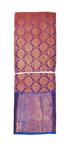 VFCollections Women's Kanchipuram Silk Pure Pattu Sarees With Blouse (Vfc320-118), Multi