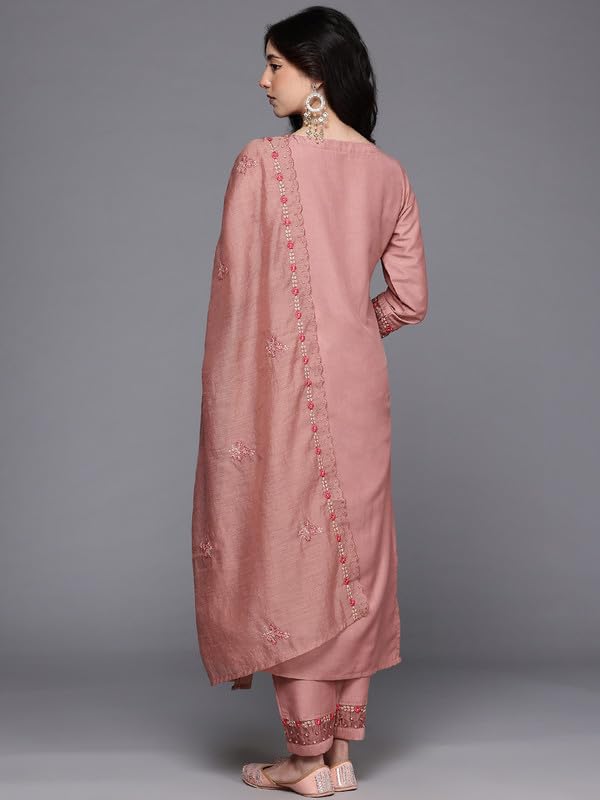 Ahalyaa Women's Silk Blend Kurta Set (GI-AHKUPNDU-COMBO-1135_Mauve