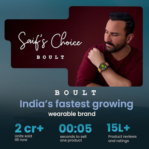 GOBOULT Newly Launched Crown Pro Smart Watch 2.01'' AMOLED, BT Calling, Working Crown, Zinc Alloy Frame, AI Voice Assistant, SpO2 Monitoring, 120+ Sports Mode (Blue)