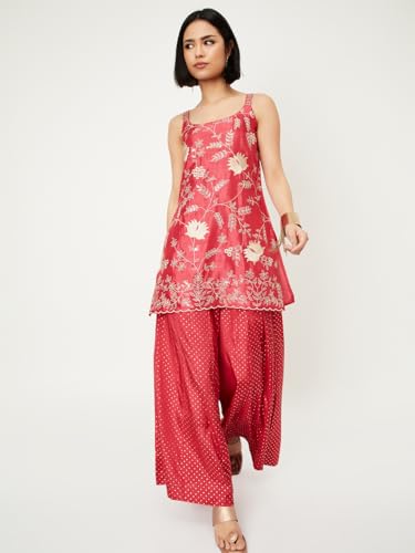 Max Women's Wool Kurta Set (CTKST53002A_RED