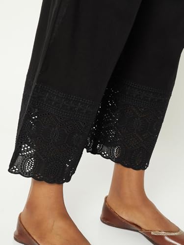Max Women Embroidered Palazzos (Black_XL)