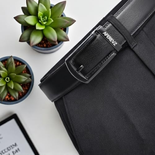 AFEREVZ Timeless Genuine Leather Belt For Men | Auto Lock System | Latest Buckle Design | Adjustable Waistband up to 46 Inches | Perfect for Formal and Casual Wear
