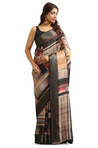 Soch Womens Multicolour Viscose Geometric Printed Saree