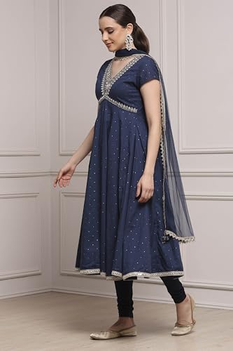 Biba Women Blue Cotton Printed Lehenga Set_36