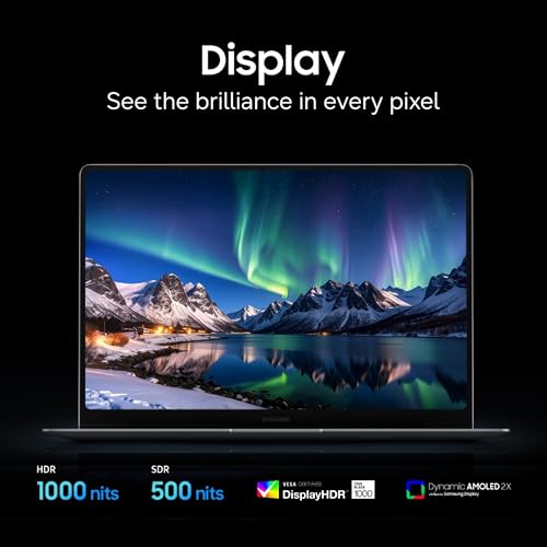 Samsung Galaxy Book6 Pro (Gray, 16GB RAM, 512GB SSD) | Intel Core Ultra 7 (Series 3) | 14" WQXGA+ Dynamic AMOLED 2X | 30Hrs Battery Life | 120 Hz Refresh Rate | Dolby Atmos Stereo Speakers | AI PC