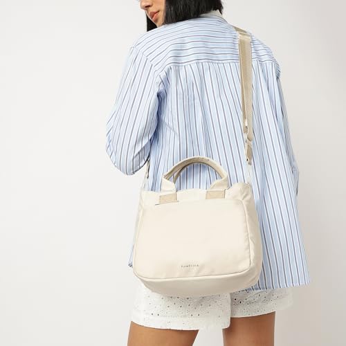 Fastrack Cloud Nylon Satchel Bag | Spacious Main Compartment with Organiser Pockets, External Quick-Access Zipper Pocket, Dual Carry Handles & Detachable Adjustable Webbing Strap with Zipper Closure