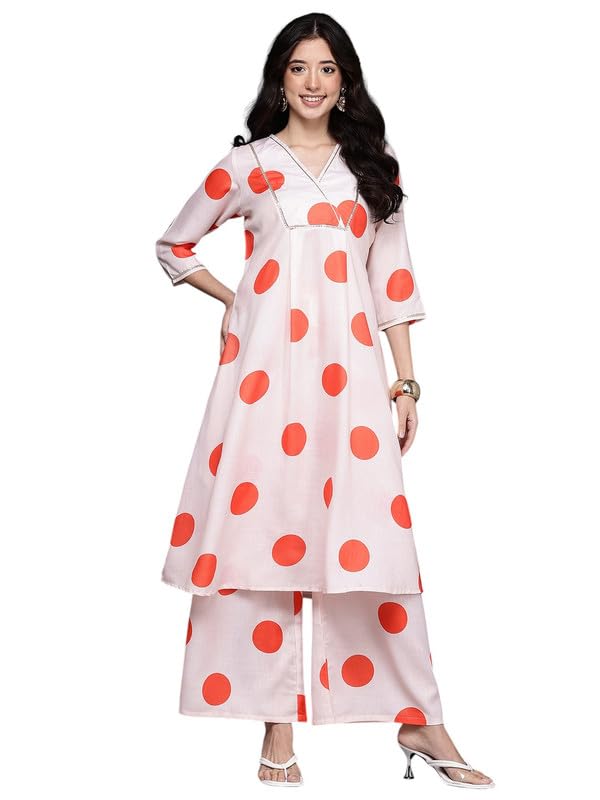 Ahalyaa Women's Cotton Blend Kurta Set