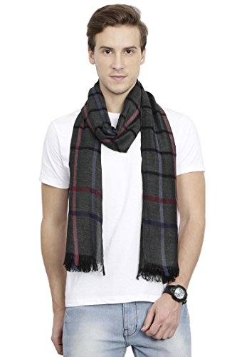 FabSeasons Casual Black Checkered Men's Cotton Scarf, Muffler, Shawl and Stole for Winters, Summers and all Seasons, Size - 70 * 200 cms