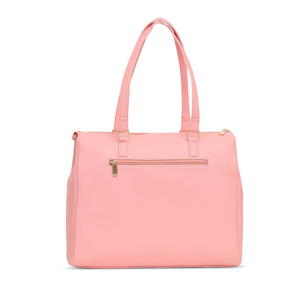 Caprese Ginty Satchel Bag, Medium | Stylish Solid Handbag for Women with Comfortable Flat Handles, Adjustable & Detachable Sling Strap | Secure Zip Closure | Perfect for Casual & Daily Use (Red)