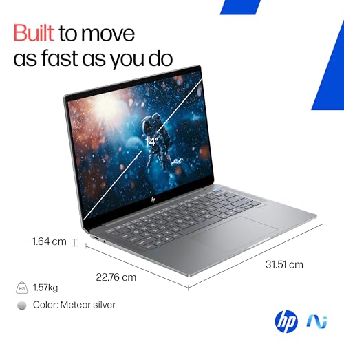 HP OmniBook Ultra, AMD Ryzen AI 9 HX 375 Next Gen AI Laptop, (32GB LPDDR5X,1TB SSD), 2.2K, Anti-Glare,14''/35.6cm,Win11, M365, Copilot+,Office24, Silver,1.57kg, 5MP Camera w/Privacy Shutter, fd0009AU