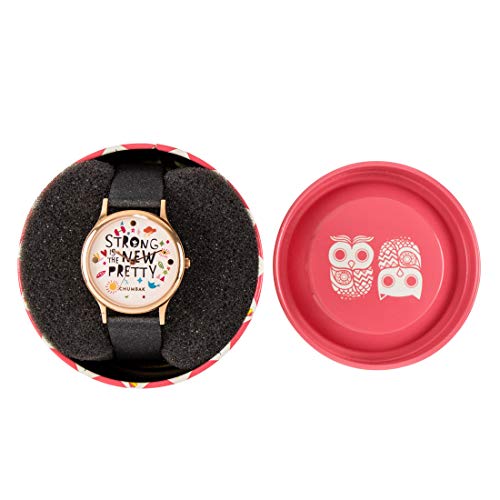 TEAL BY CHUMBAK Round Dial Analog Watch for Women,Strong is New Pretty Collection, Solid Vegan Leather Strap,Gifts for Women/Girls/Ladies,Stylish Fashion Watch for Casual/Work - Grey