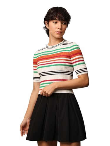 ONLY Women's Regular Fit Multicolor T-Shirt