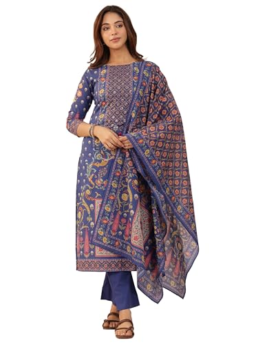 Libas Women's Cotton Kurta Set (9967H_Blue