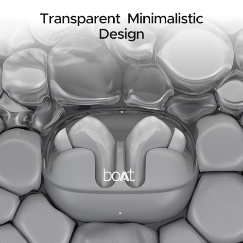 boAt Airdopes 311 Pro, 50HRS Battery, Fast Charge, Dual Mics ENx Tech, Transparent LID, Low Latency, IPX4, IWP Tech, v5.3 Bluetooth Earbuds, TWS in ear earbuds Wireless Earphones with mic (Space Grey)