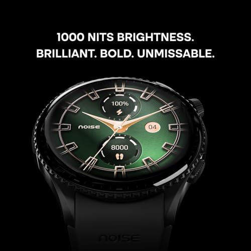 Noise Newly Launched Halo 3 Smart Watch with 1.43” AMOLED Display, 1000 NITS Brightness, Premium Metal Design, Powered by AI Pro, AI Transcription, Morning Briefs, 7-Day Battery (Rich Black)