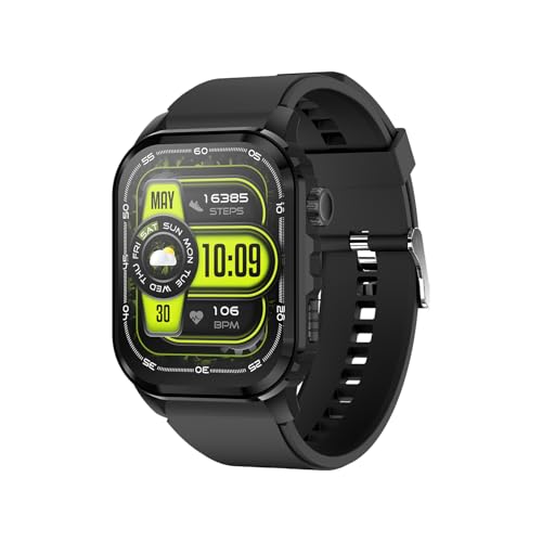 Itel Alpha 51.05mm (2.01") LED Display SmartWatch, 500 Nits Brightness, 7 Days Battery Life, Bluetooth Calling Along with Multisport Modes Smart Watch, IP67 Waterproof (Black)