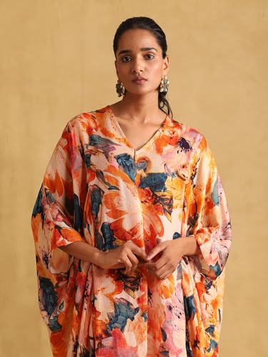 Ritu Kumar Orange Floral Print Kurta with Palazzo Co-ord Set