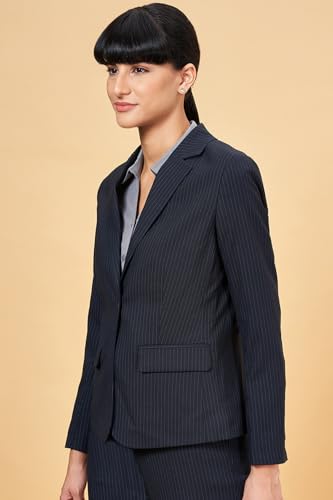 Annabelle by Pantaloons Women's Blazer (110149139002_Black Iris