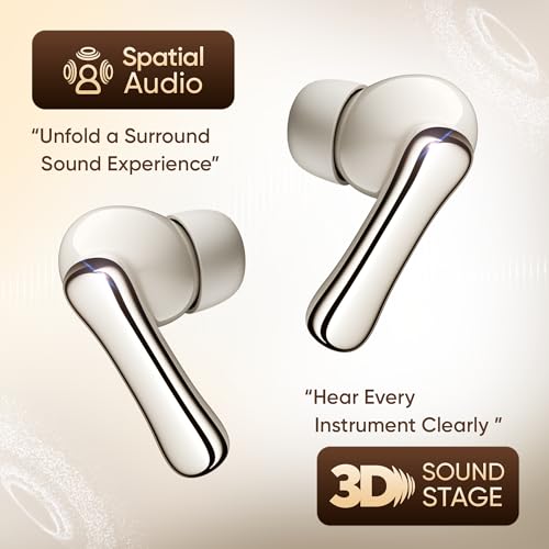 Mivi SuperPods Halo [Flagship Launch], 35dB ANC in Ear Ear Buds Wireless, Spatial Audio, 60HRS Battery,13mm Drivers, IPX4, v5.4 Bluetooth Earbuds with Mic