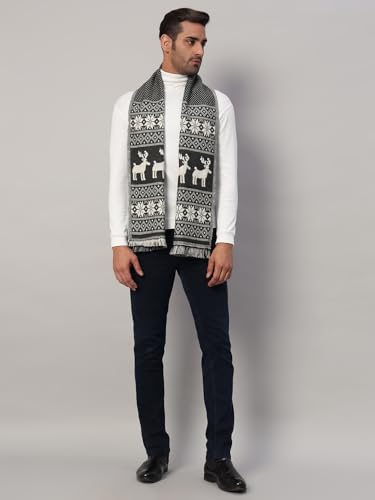 Ravaiyaa - Attitude is everything Deer Pattern Muffler Winter Woolen Scarf Men's Casual Soft And Warm Maffler70 x12 (Grey)